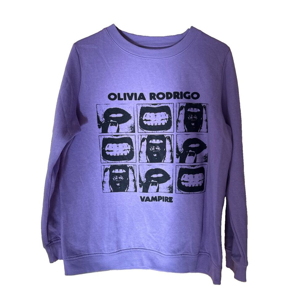 Olivia Rodrigo Vampire Purple Sweatshirt LARGE Womens GUTS Tour (Runs Small)